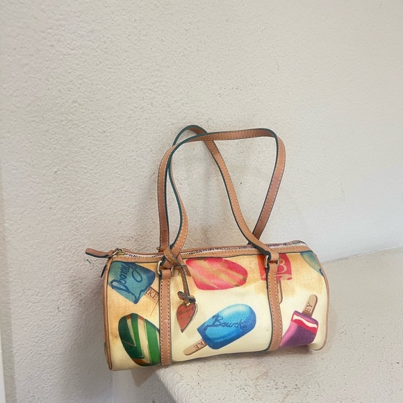 VNTG‎ Dooney Bourke Ice Cream Bars Popsicle Signature Barrel Satchel Bag Purse - Picture 3 of 16